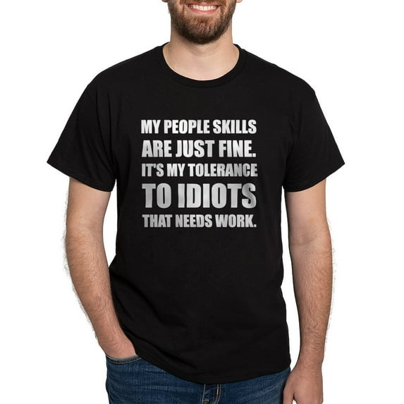 CafePress - People Skills Idiots T Shirt - Men's Classic Graphic Cotton T-Shirt