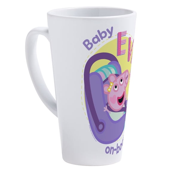 CafePress - Peppa Pig: Baby On Board! - 17 Oz White Ceramic Latte Mug