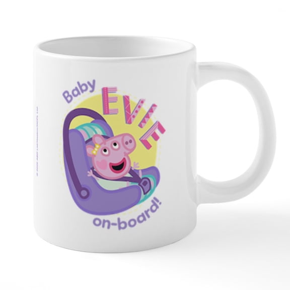 CafePress - Peppa Pig: Baby On Board! - 20 Oz White Ceramic Mega Mug
