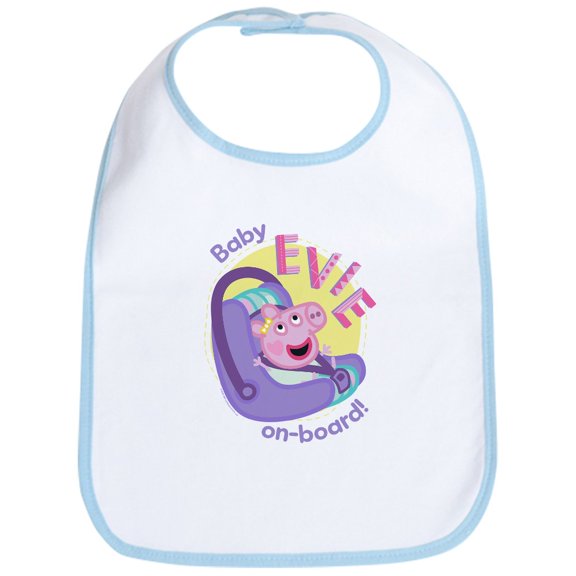 CafePress - Peppa Pig: Baby On Board! - Cute Cotton Cloth Baby Bib, Toddler Bib