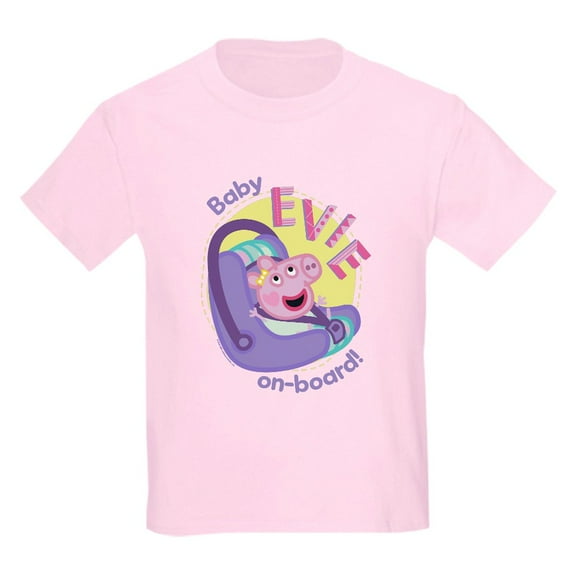 CafePress - Peppa Pig: Baby On Board! Kids T Shirt - Light Classic Kids Graphic, Short Sleeve T-Shirt, Sizes XS-XL