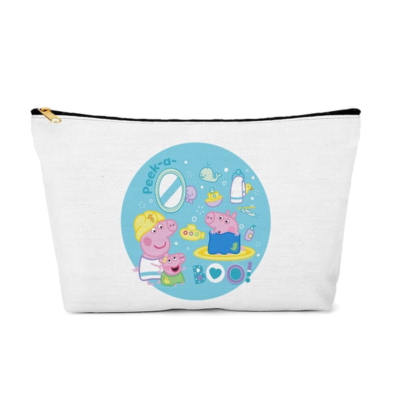 CafePress - Peppa Pig: Bath Time - 12.5" x 7" Makeup Bag
