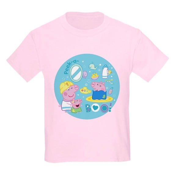CafePress - Peppa Pig: Bath Time Kids T Shirt - Light Classic Kids Graphic, Short Sleeve T-Shirt, Sizes XS-XL
