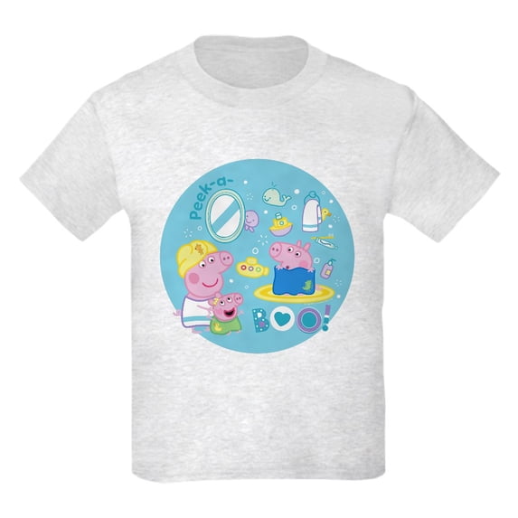 CafePress - Peppa Pig: Bath Time Kids T Shirt - Light Classic Kids Graphic, Short Sleeve T-Shirt, Sizes XS-XL