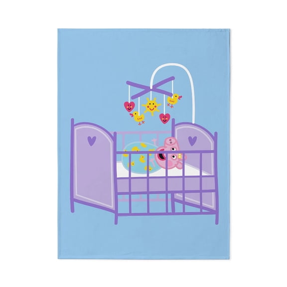 CafePress - Peppa Pig: Crib Giggles - Large Plush Fleece Throw Blanket, 80" L x 60" W