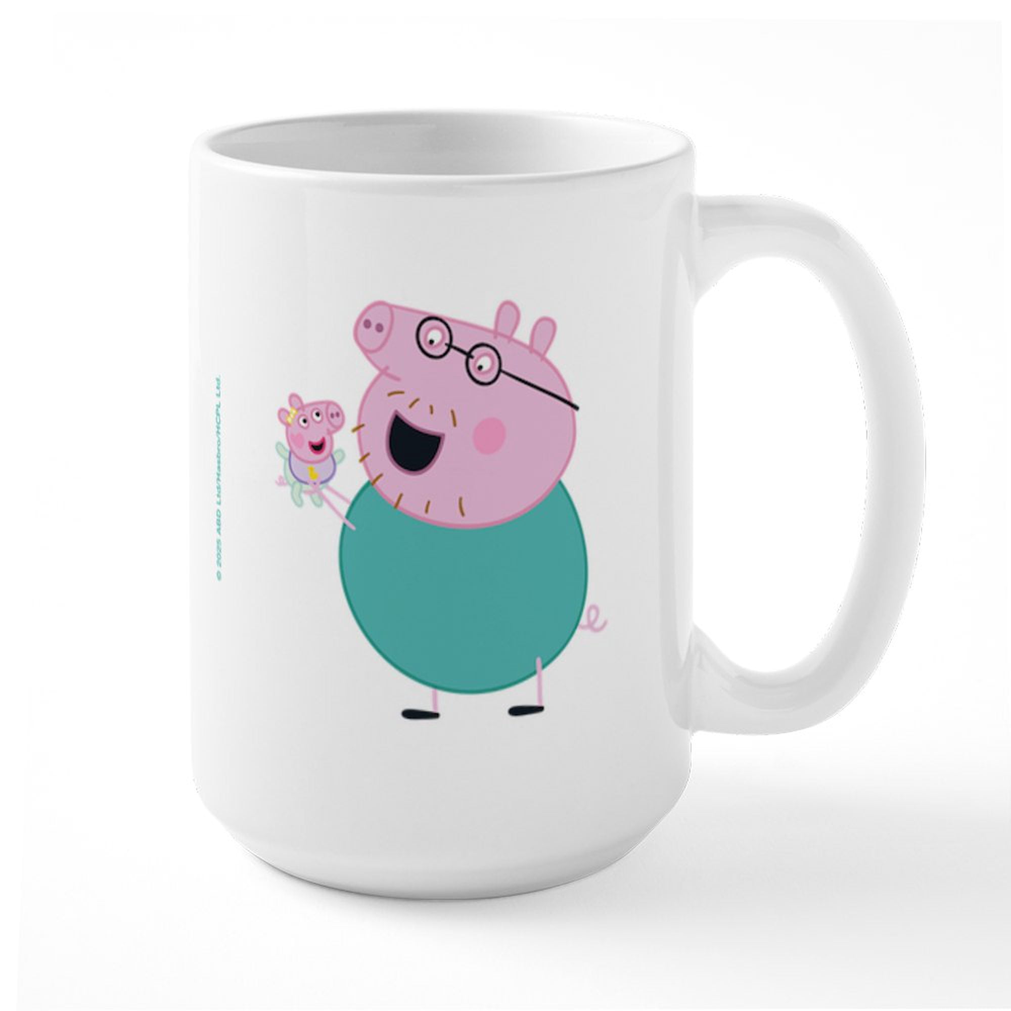 CafePress - Peppa Pig: Daddy Pig & Baby - 15 oz Ceramic Large White Novelty Mug