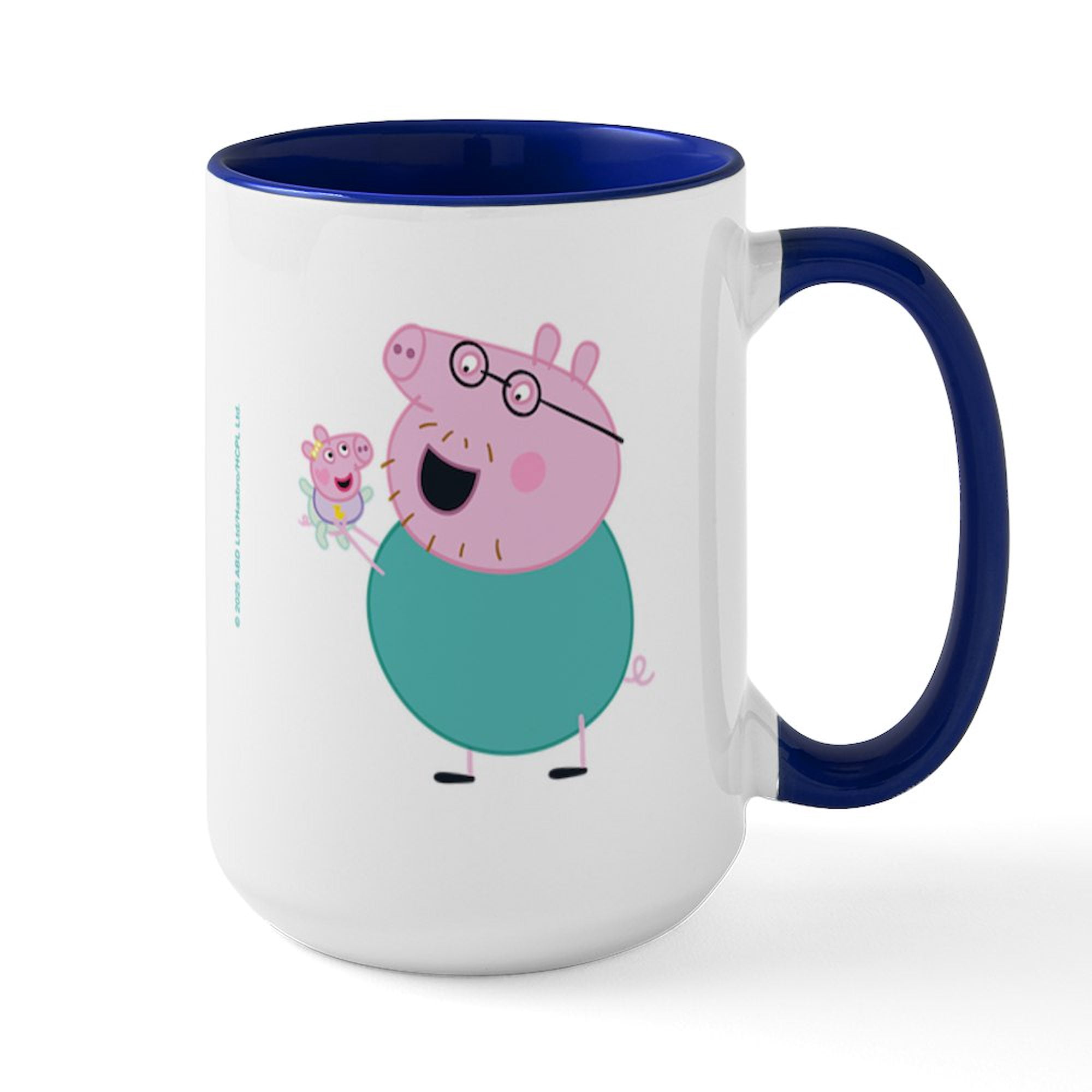 CafePress - Peppa Pig: Daddy Pig & Baby - 15 oz Ceramic Large White Novelty Mug