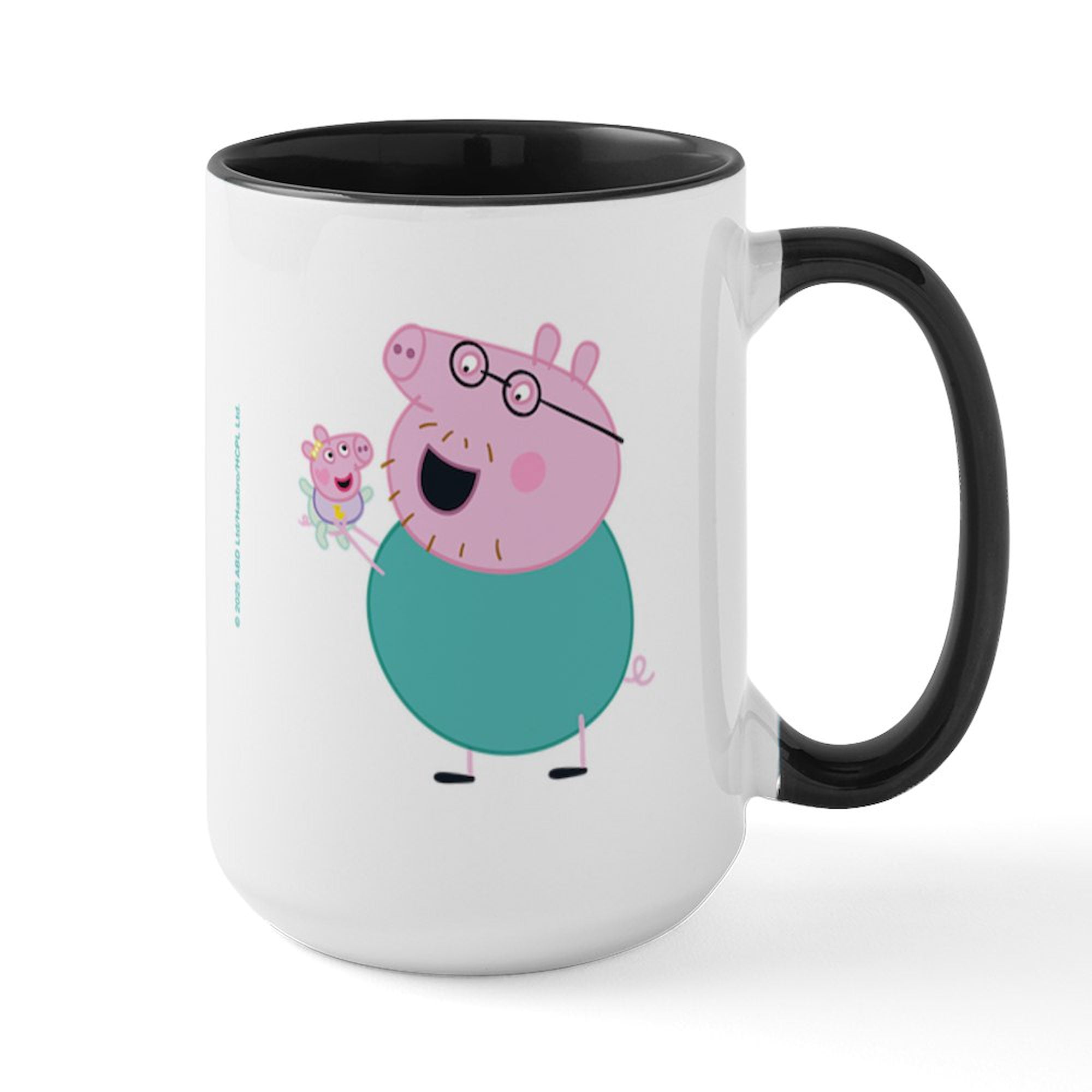 CafePress - Peppa Pig: Daddy Pig & Baby - 15 oz Ceramic Large White Novelty Mug