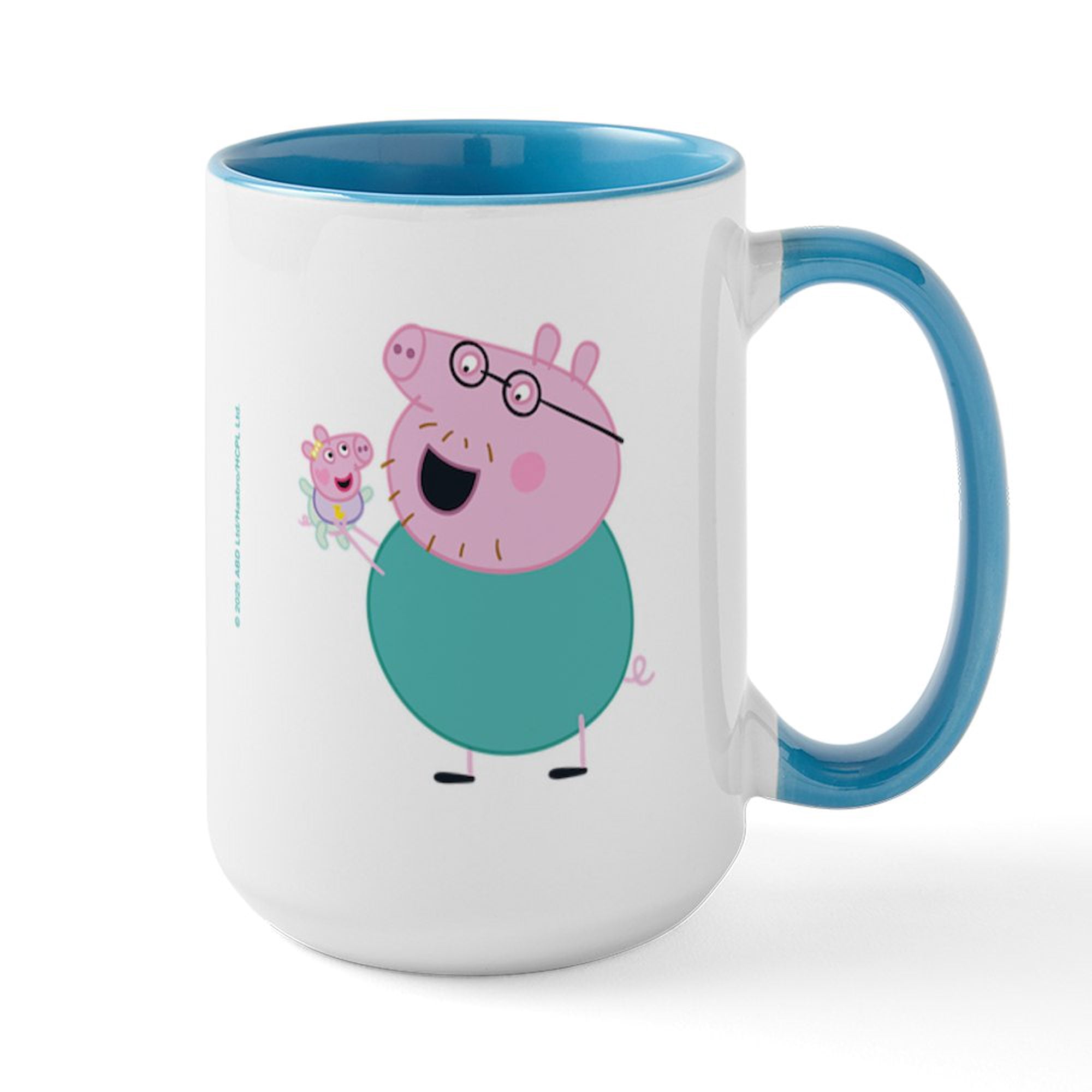 CafePress - Peppa Pig: Daddy Pig & Baby - 15 oz Ceramic Large White Novelty Mug