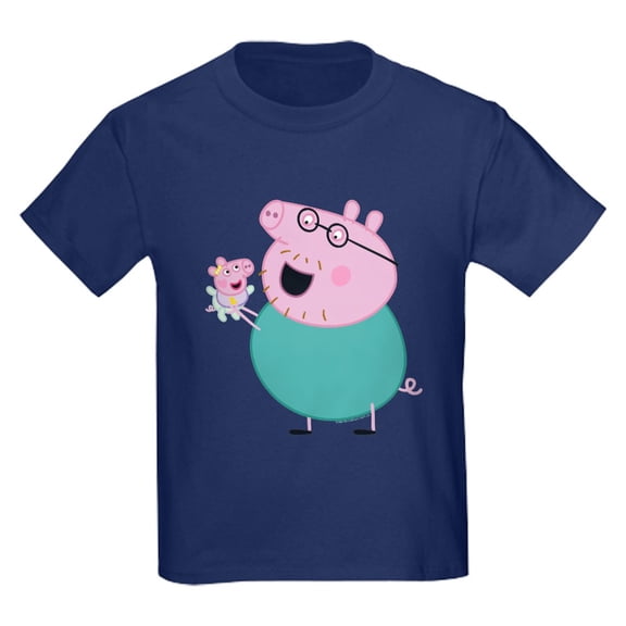 CafePress - Peppa Pig: Daddy Pig & Baby Kids T Shirt - Dark T-Shirt Kids XS-XL