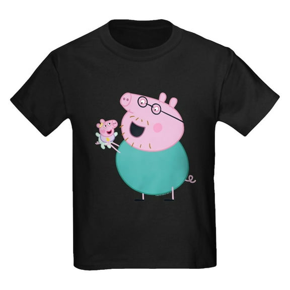 CafePress - Peppa Pig: Daddy Pig & Baby Kids T Shirt - Dark T-Shirt Kids XS-XL
