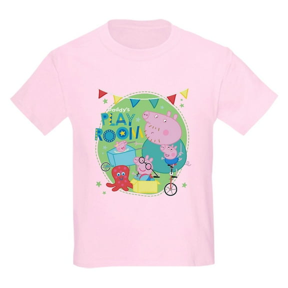 CafePress - Peppa Pig: Daddy's Play Room Kids T Shirt - Light Classic Kids Graphic, Short Sleeve T-Shirt, Sizes XS-XL
