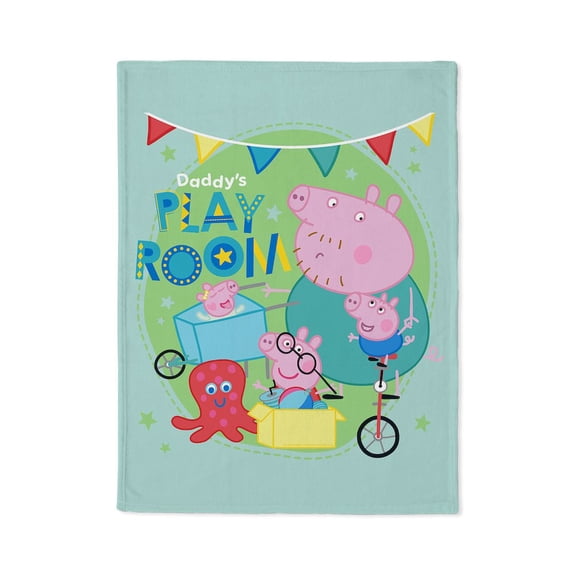 CafePress - Peppa Pig: Daddy's Play Room - Soft Fleece Throw Stadium Blanket, 30"x40"
