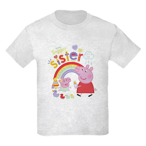 CafePress - Peppa Pig: Even Bigger Sister Kids T Shirt - Light Classic Kids Graphic, Short Sleeve T-Shirt, Sizes XS-XL