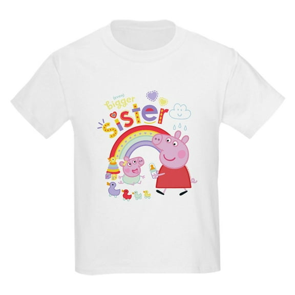 CafePress - Peppa Pig: Even Bigger Sister Kids T Shirt - Light Classic Kids Graphic, Short Sleeve T-Shirt, Sizes XS-XL