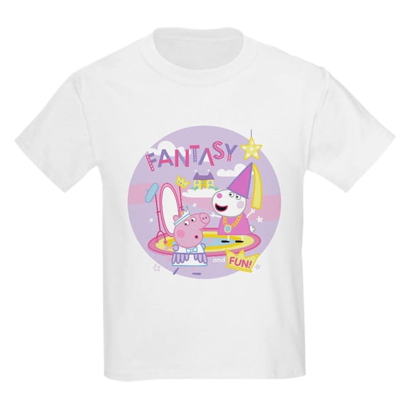 CafePress - Peppa Pig: Fantasy And Fun! Kids T Shirt - Light Classic Kids Graphic, Short Sleeve T-Shirt, Sizes XS-XL