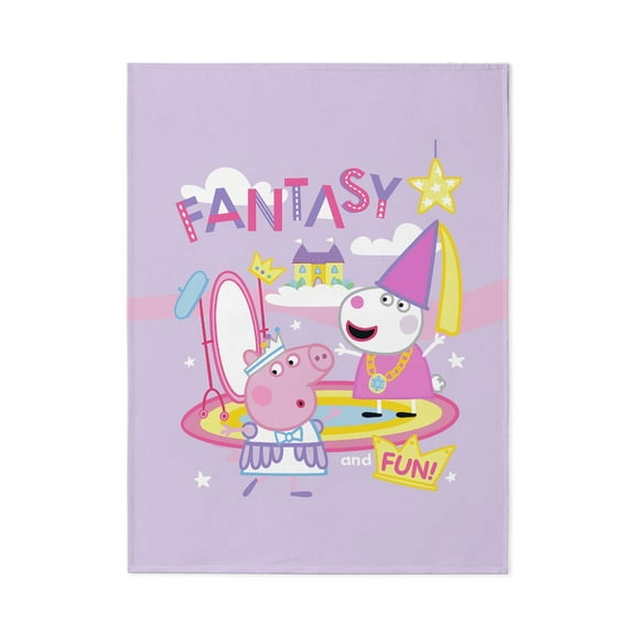 CafePress - Peppa Pig: Fantasy And Fun! - Large Plush Fleece Throw Blanket, 80" L x 60" W