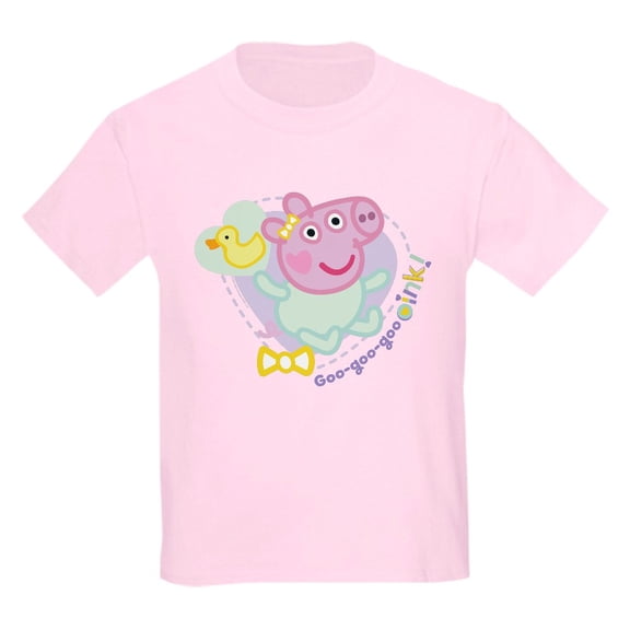 CafePress - Peppa Pig: Goo Goo Goo Oink! Kids T Shirt - Light Classic Kids Graphic, Short Sleeve T-Shirt, Sizes XS-XL