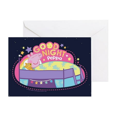 CafePress - Peppa Pig: Good Night Peppa - Greeting Card, Blank Inside Matte