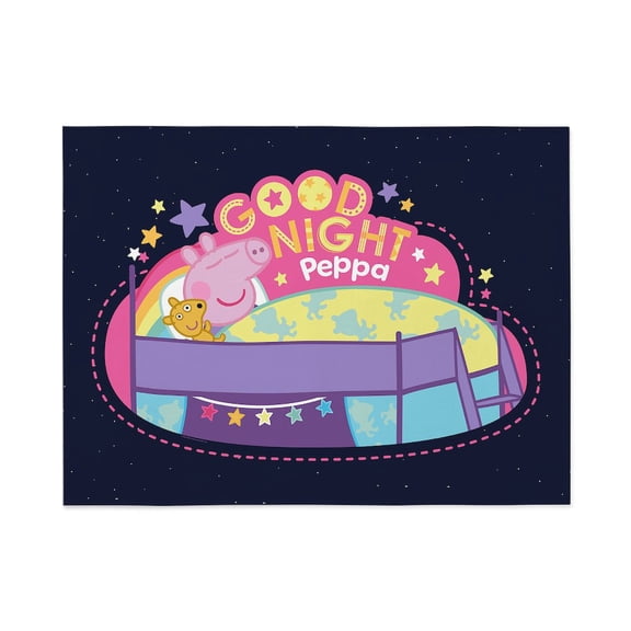 CafePress - Peppa Pig: Good Night Peppa - Large Plush Fleece Throw Blanket, 80" L x 60" W