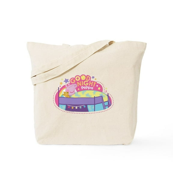 CafePress - Peppa Pig: Good Night Peppa - Unisex Canvas Tote Bag, Beige, 1-Piece