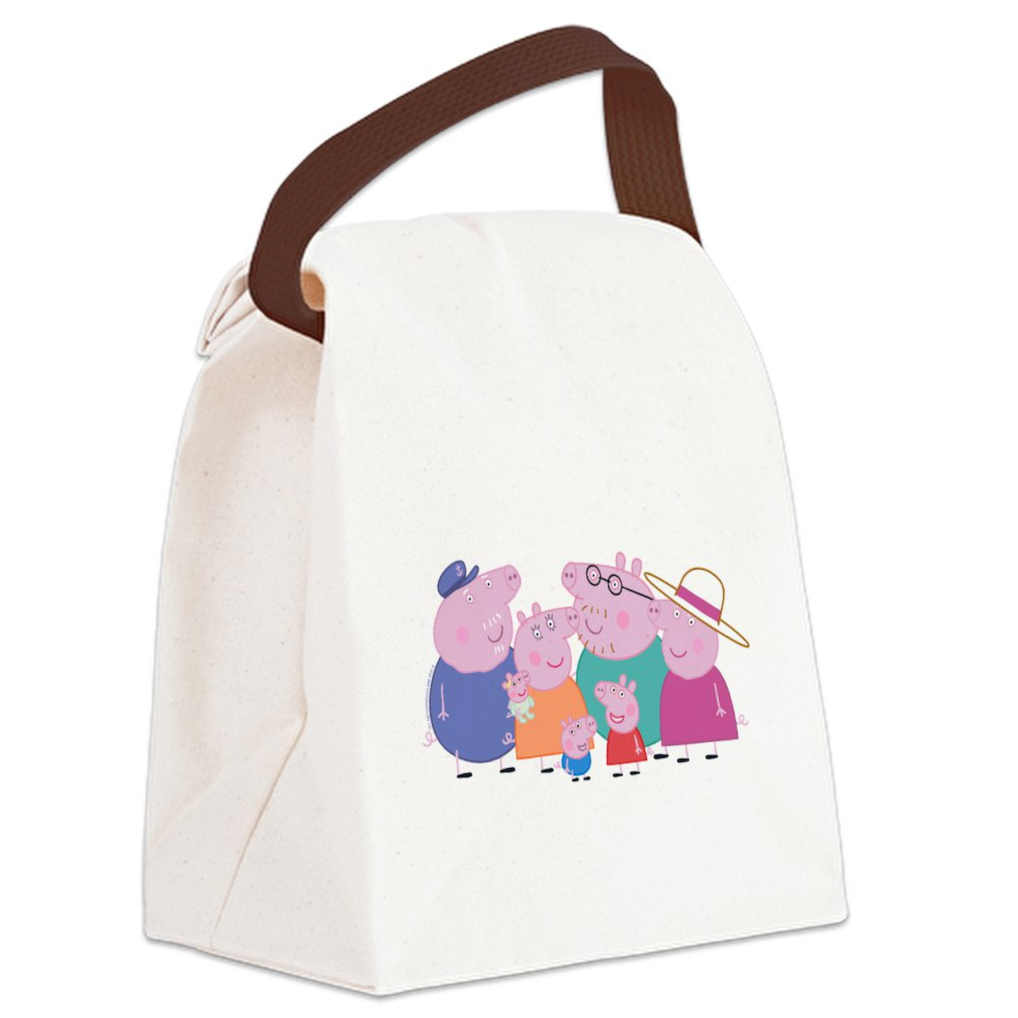 CafePress - Peppa Pig: Granny & Grandpa Pig - Canvas Lunch Bag with Strap Handle