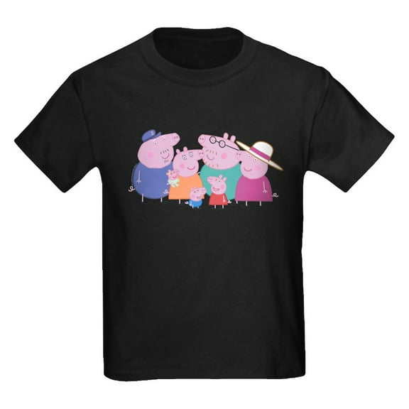 CafePress - Peppa Pig: Granny & Grandpa Pig Kids T Shirt - Dark T-Shirt Kids XS-XL