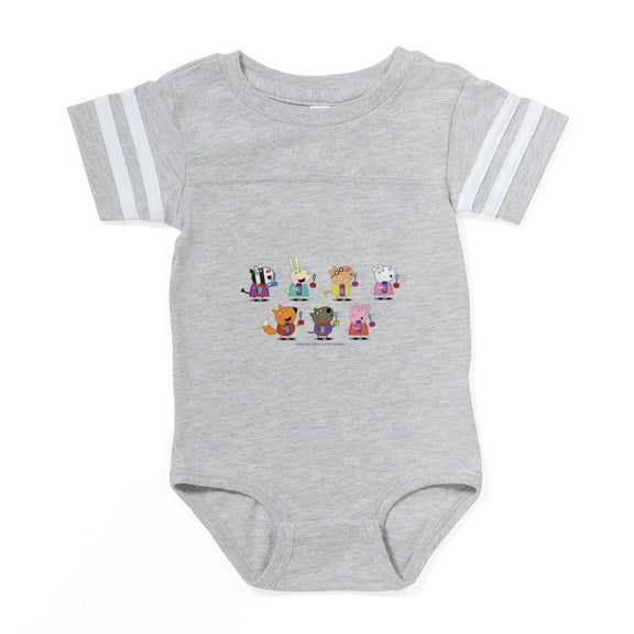 CafePress - Peppa Pig Group Bubbles - Cute Infant Baby Football Bodysuit