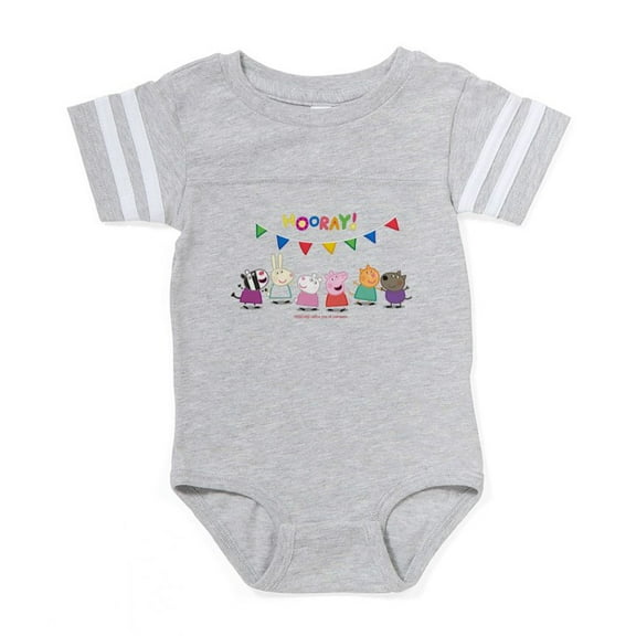 CafePress - Peppa Pig Group Hooray - Cute Infant Baby Football Bodysuit