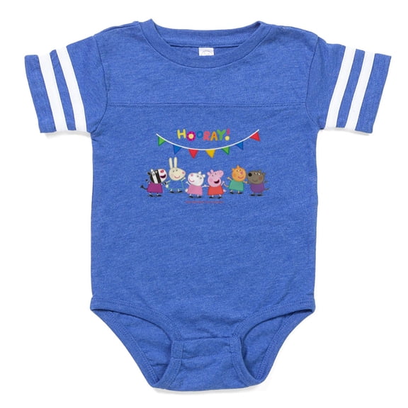 CafePress - Peppa Pig Group Hooray - Cute Infant Baby Football Bodysuit