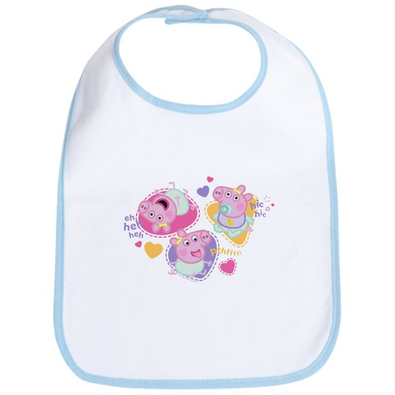CafePress - Peppa Pig: Happy Baby - Cute Cotton Cloth Baby Bib, Toddler Bib