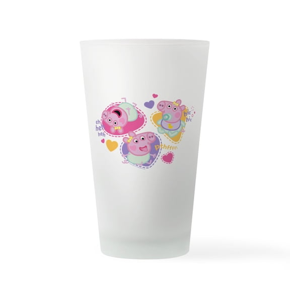 CafePress - Peppa Pig: Happy Baby - Pint Glass, Drinking Glass, 16 oz. CafePress