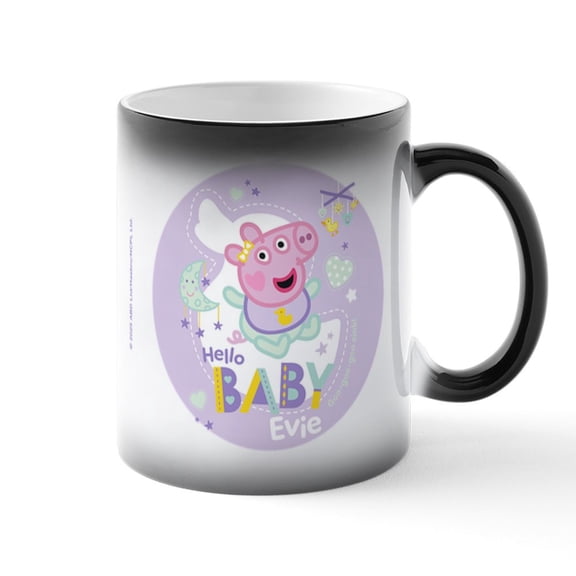 CafePress - Peppa Pig: Hello Baby Evie - 11 oz Color Changing Magic Mug