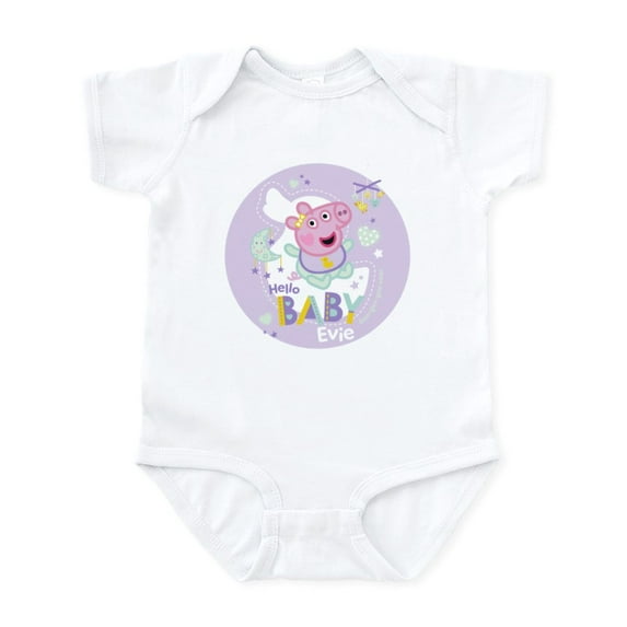 CafePress - Peppa Pig: Hello Baby Evie - Baby Light Bodysuit, Size Newborn - 24 Months