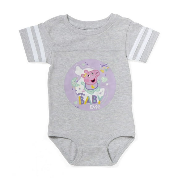 CafePress - Peppa Pig: Hello Baby Evie - Cute Infant Baby Football Bodysuit