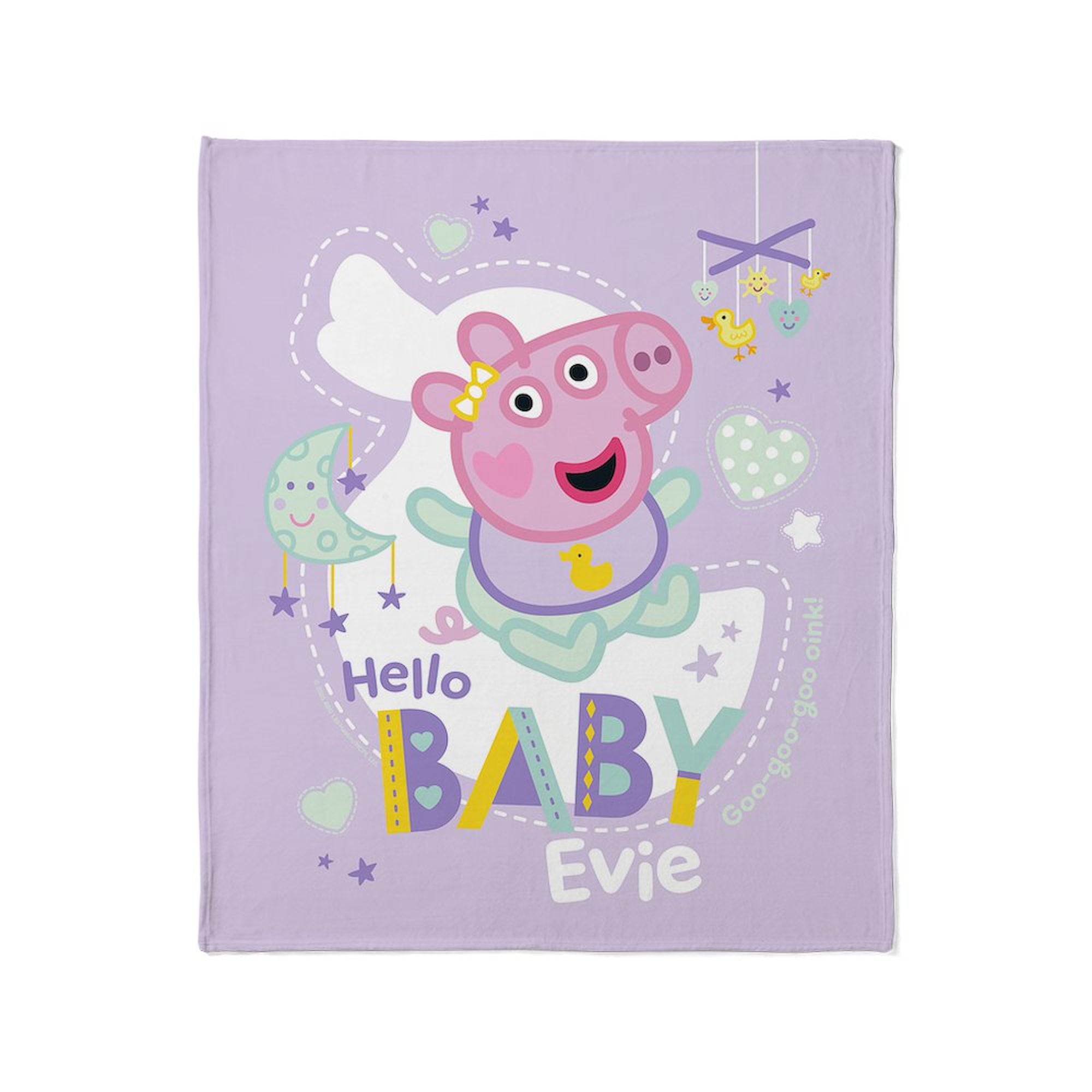 CafePress - Peppa Pig: Hello Baby Evie - Soft Fleece Throw Blanket, 50"x60" for All Ages