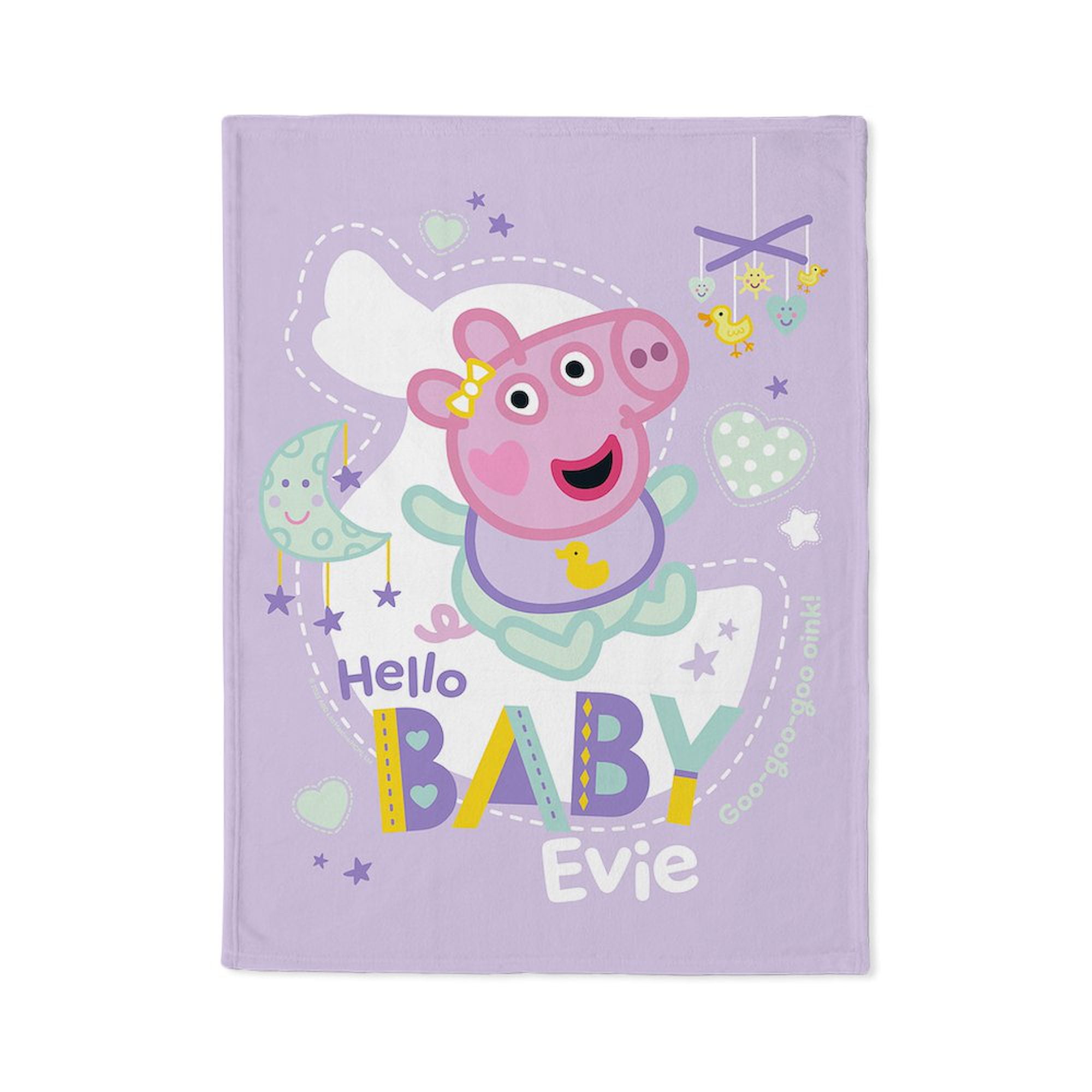 CafePress - Peppa Pig: Hello Baby Evie - Soft Fleece Throw Stadium Blanket, 30"x40"