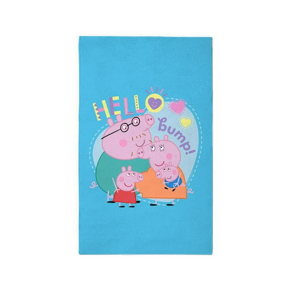 CafePress - Peppa Pig: Hello Bump! - 3'x5' Decorative Area Rug, Fabric Throw Rug