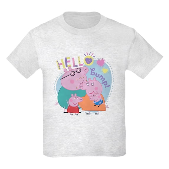 CafePress - Peppa Pig: Hello Bump! Kids T Shirt - Light Classic Kids Graphic, Short Sleeve T-Shirt, Sizes XS-XL