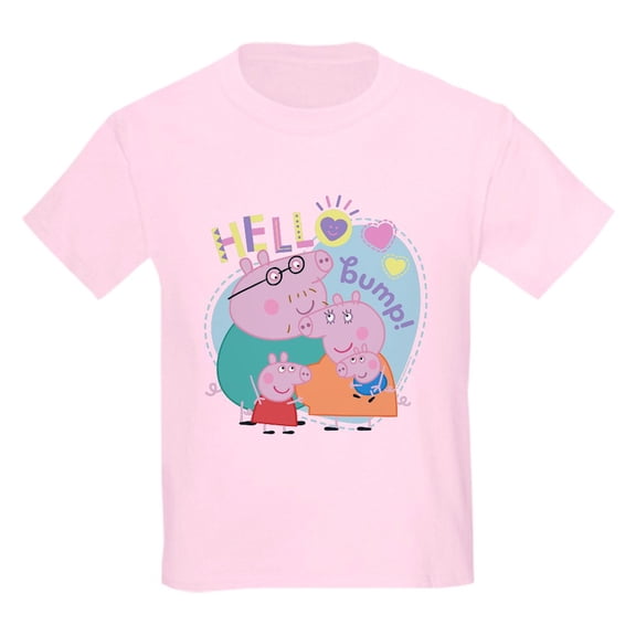 CafePress - Peppa Pig: Hello Bump! Kids T Shirt - Light Classic Kids Graphic, Short Sleeve T-Shirt, Sizes XS-XL