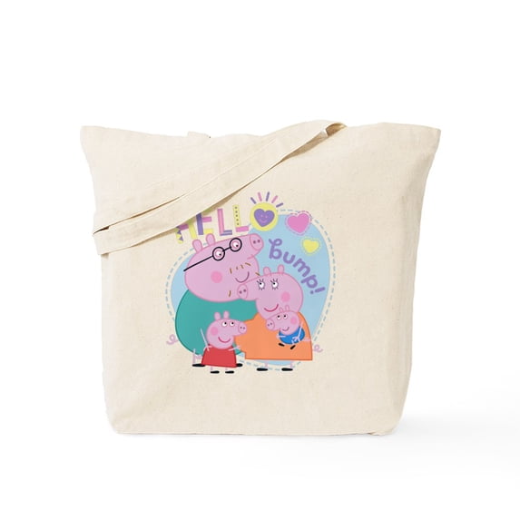 CafePress - Peppa Pig: Hello Bump! - Unisex Canvas Tote Bag, Beige, 1-Piece