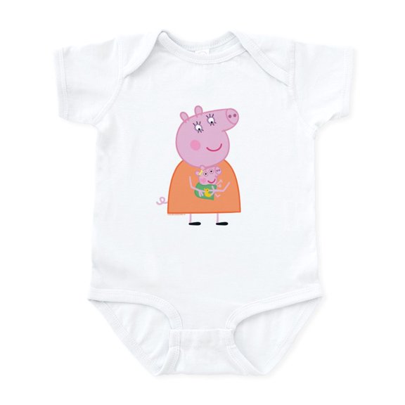 CafePress - Peppa Pig: Holding Baby - Baby Light Bodysuit, Size Newborn - 24 Months