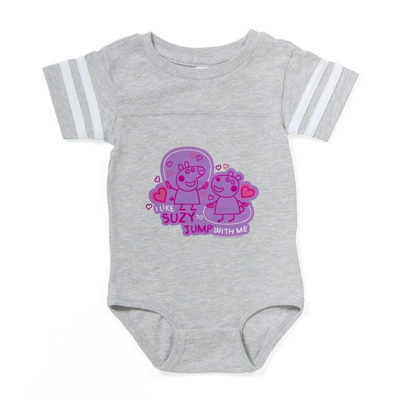 CafePress - Peppa Pig Jump With Me - Cute Infant Baby Football Bodysuit