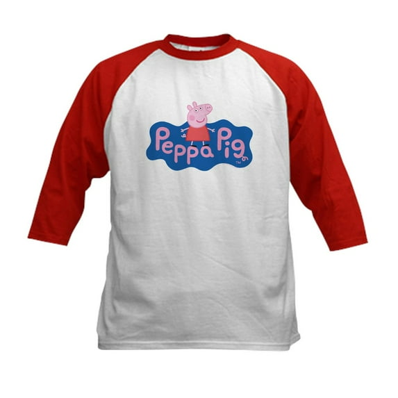 CafePress - Peppa Pig Kids Baseball T Shirt - Kids Cotton Baseball Jersey, 3/4 Sleeve Shirt