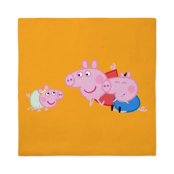 CafePress - Peppa Pig: Learning To Crawl - Queen Duvet