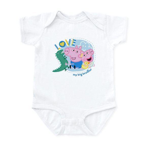 CafePress - Peppa Pig: Love My Big Brother - Baby Light Bodysuit, Size Newborn - 24 Months