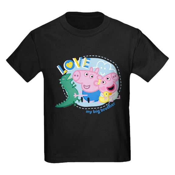 CafePress - Peppa Pig: Love My Big Brother Kids T Shirt - Dark T-Shirt Kids XS-XL