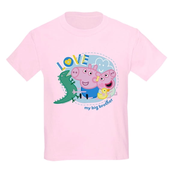 CafePress - Peppa Pig: Love My Big Brother Kids T Shirt - Light Classic Kids Graphic, Short Sleeve T-Shirt, Sizes XS-XL