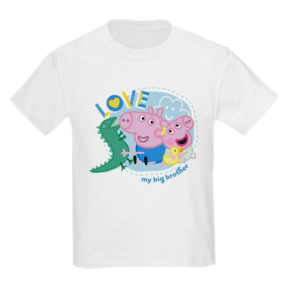 CafePress - Peppa Pig: Love My Big Brother Kids T Shirt - Light Classic Kids Graphic, Short Sleeve T-Shirt, Sizes XS-XL