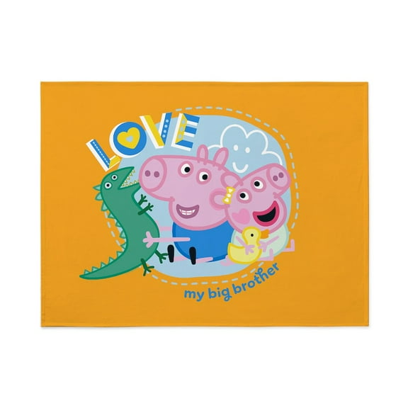 CafePress - Peppa Pig: Love My Big Brother - Large Plush Fleece Throw Blanket, 80" L x 60" W